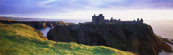 Grass Art Print featuring the photograph Scotland, Aberdeen, Dunnotar Castle And by Peter Adams