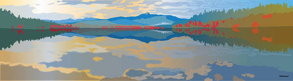 Mt. Chocorua Art Print featuring the digital art Chocorua Lake by Marian Federspiel