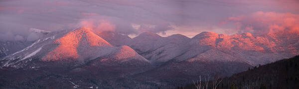 Kinsman Art Print featuring the photograph Kinsman Alpenglow Panorama by White Mountain Images