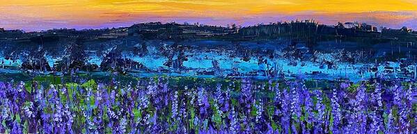 Landscape Art Print featuring the painting Lupines at Sunrise by Mark Lore