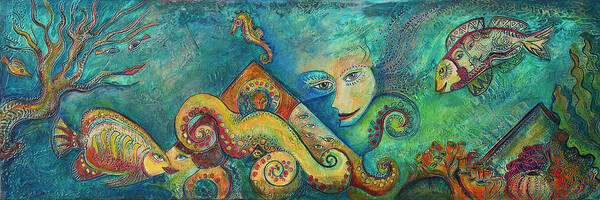 Ocean Art Print featuring the painting Octopus's Garden by Mary DeLave