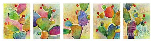 Cactus Art Print featuring the painting Prickly Pizazz Series by Hailey E Herrera