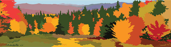 Autumn Art Print featuring the digital art The Hills Are Alive by Marian Federspiel