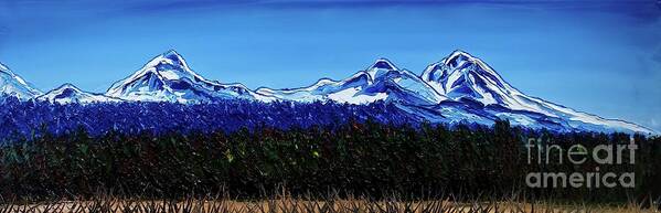  Art Print featuring the painting Three Sister's Of Bend Oregon #1 by James Dunbar
