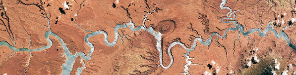 Satellite Image Art Print featuring the photograph Colorado River, Lake Powell, Satellite by Science Source