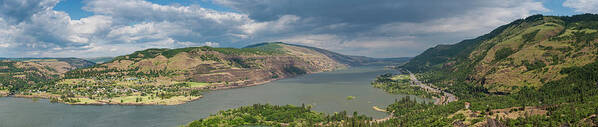 Scenics Art Print featuring the photograph Columbia River Gorge Panorama Oregon by Fotovoyager