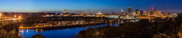Panorama Art Print featuring the photograph St Paul Skyline at Dusk by Mike Evangelist