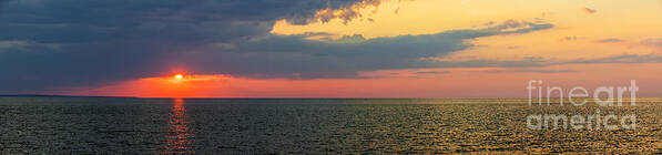 Sky Art Print featuring the photograph Sunset panorama over Atlantic ocean by Elena Elisseeva