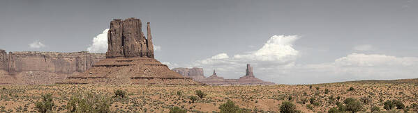 Large Art Print featuring the pyrography Monument Valley Desert Large Panorama by Mike Irwin