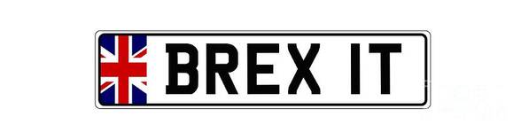 Brexit. Number Plate Art Print featuring the digital art Brexit number plate by Roger Lighterness