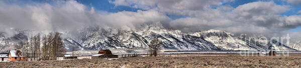 Mormon Row Art Print featuring the photograph Mormon Row Extended Panorama by Adam Jewell