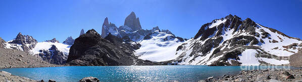 Mt Fitz Roy Art Print featuring the photograph Mount Fitz Roy panorama by Warren Photographic