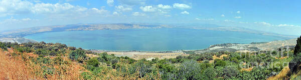 Sea Of Galilee Art Print featuring the photograph Panoramic View of The Sea of Galilee by Lydia Holly