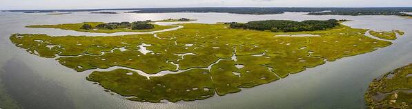 Landscapeaerial Art Print featuring the photograph Salt Marshes And Estuaries Are Found #1 by Ethan Daniels