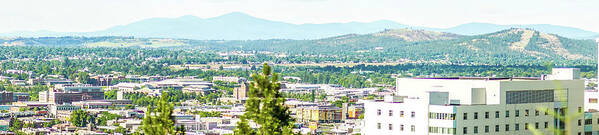 Panorama Art Print featuring the photograph Spokane washington city skyline and spokane valley views #2 by Alex Grichenko
