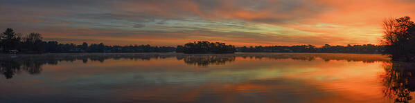 Sunrise Art Print featuring the photograph December Sunrise Over Spring Lake by Beth Sawickie