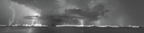 Clouds Art Print featuring the photograph Lightning Pano by Joe Leone