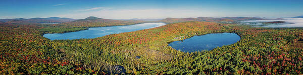 Forest Lake Art Print featuring the photograph Forest Lake And Great Averill Pond Panorama by John Rowe