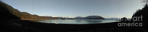 #juneau #alaska #ak #aukerecreationarea #cruise #tours #summer #moon #panorama #vacation #aukerec #douglas Art Print featuring the photograph Moon over Auke Rec by Charles Vice