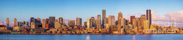 America Art Print featuring the photograph Seattle Maritime Skyline Panorama by Inge Johnsson