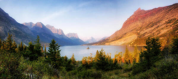 Glacier Art Print featuring the photograph St Mary Lake #1 by Wade Aiken