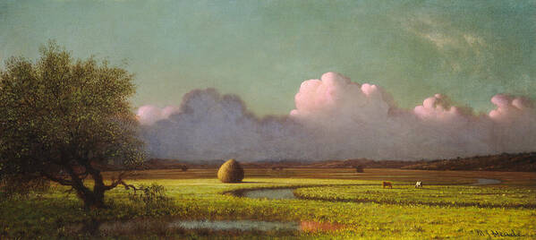 Martin Johnson Heade Art Print featuring the painting Sunlight and Shadow The Newbury Marshes #1 by Celestial Images
