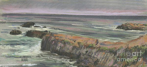 Beach Art Print featuring the pastel Pescadero Beach #2 by Donald Maier