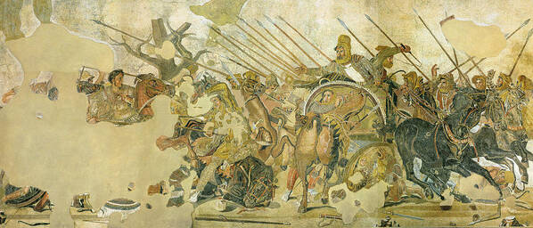 Alexander Mosaic Art Print featuring the painting Alexander Mosaic by Pompeii