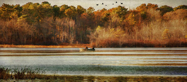 Fishing Art Print featuring the photograph Autumn On The Lake by Cathy Kovarik