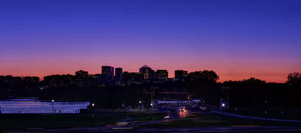 Skyline Art Print featuring the photograph City At The Edge Of Night by Metro DC Photography