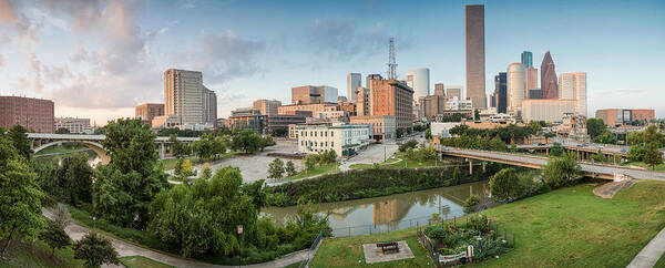 University Art Print featuring the photograph Downtown Houston from UH-D. September by Silvio Ligutti