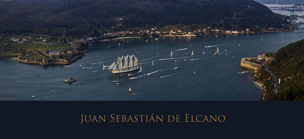 Elcano Art Print featuring the photograph Juan Sebastian Elcano departing the port of Ferrol by Pablo Avanzini