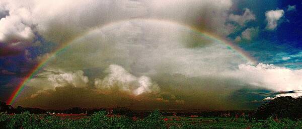Rainbow Art Print featuring the photograph Moody Rainbow Panorama by Shannon Story
