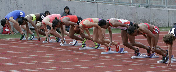 Starting Blocks Art Print featuring the photograph On Your Marks by Shoal Hollingsworth