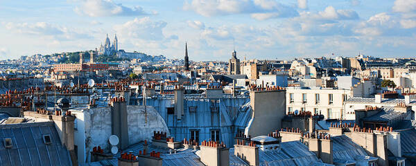 Paris Art Print featuring the photograph Over Paris Rooftops to Sacre Coeur by Allan Van Gasbeck