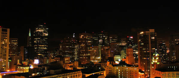 San Francisco Art Print featuring the photograph San Francisco by night by Cedric Darrigrand