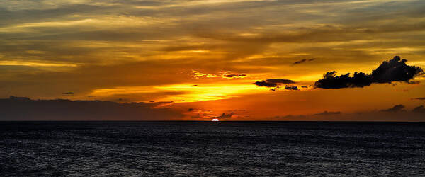 Sunset Art Print featuring the photograph Watching the sun set in Barbados by Craig Bowman