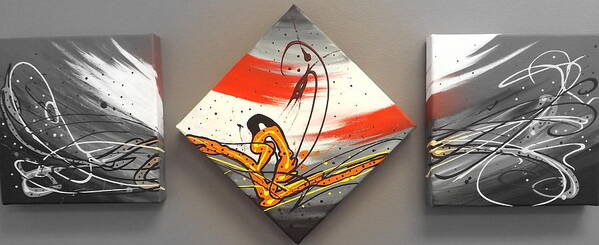 Windsurfer Art Print featuring the painting Windsurfer Spotlighted by Darren Robinson