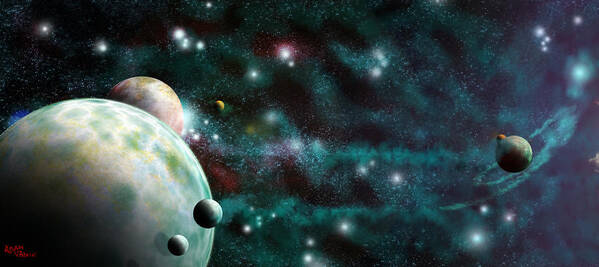 Space Art Print featuring the digital art Beyond Heaven by Adam Vance