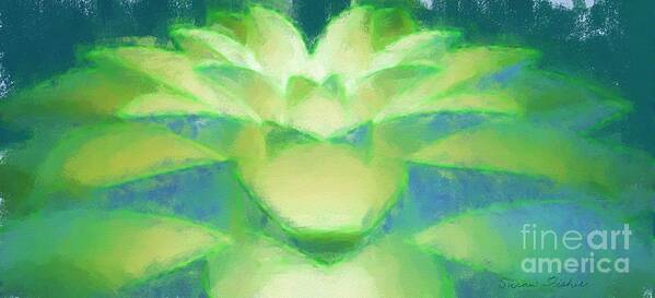 Lotus Art Print featuring the drawing Bloom Luminata by Susan Fisher