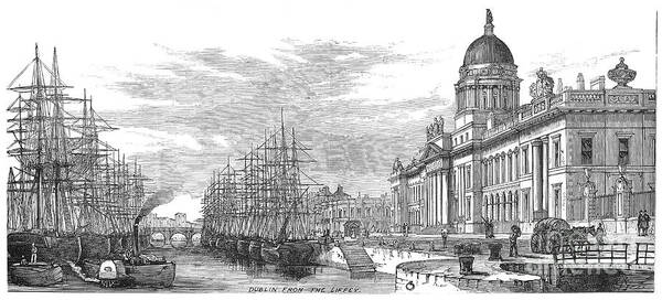 1878 Art Print featuring the photograph Dublin: Custom House, 1878 by Granger