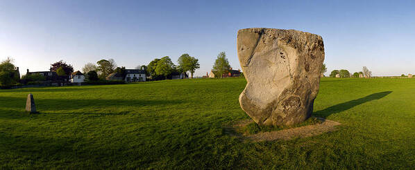 Prehistoric Art Print featuring the photograph New and Old Stones at Avebury by Jan W Faul