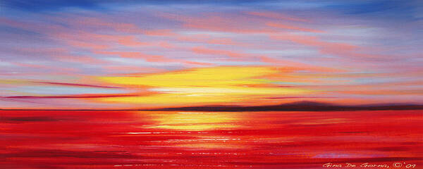 Sunset Art Print featuring the painting Magic at Sunset #2 by Gina De Gorna