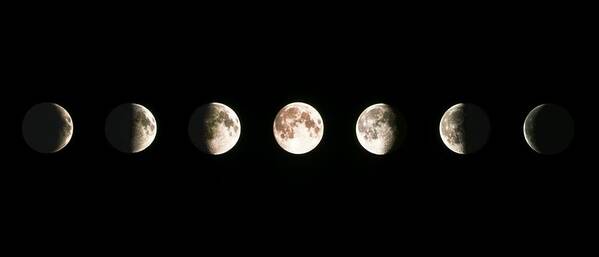 Moon Art Print featuring the photograph Composite Image Of The Phases Of The Moon #2 by John Sanford