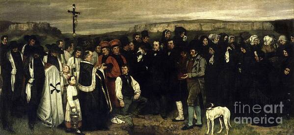Gustave Courbet Art Print featuring the painting A Burial at Ornans by Celestial Images