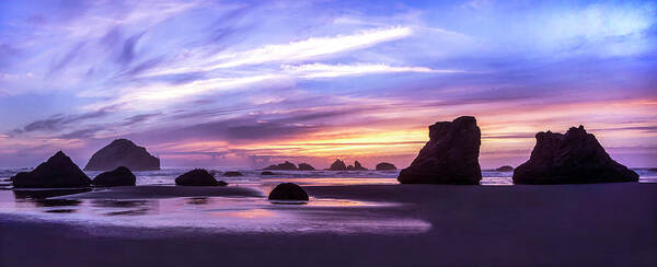 Landscapes Art Print featuring the photograph Bandon on Fire by Steven Clark