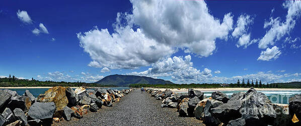 Breakwater Panorama Art Print featuring the photograph Breakwater Panorama North Haven by Kaye Menner by Kaye Menner