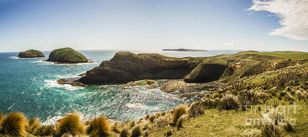 Tasmania Art Print featuring the photograph Cape Grim cliff panoramic by Jorgo Photography