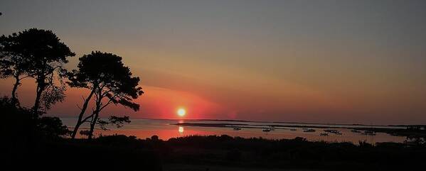 Sunrise Art Print featuring the photograph Daybreak in Edgartown by Lori Ippolito