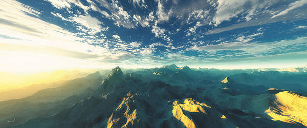 Mountains Art Print featuring the digital art Heavens Breath 16 by The Art of Marsha Charlebois